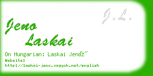 jeno laskai business card